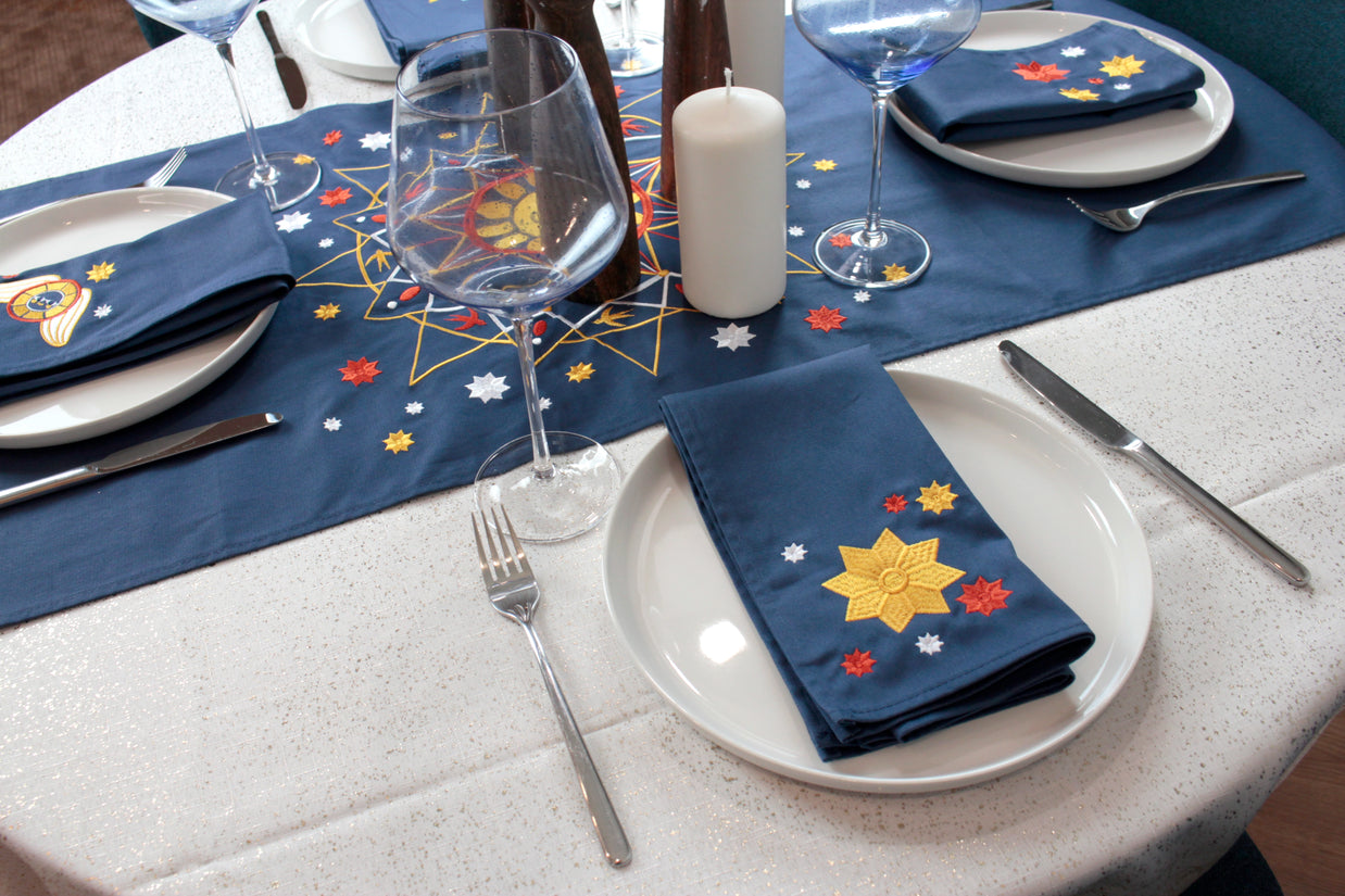 Embroidered Cotton Napkins, Set of 4