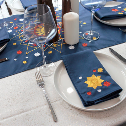 Embroidered Cotton Napkins, Set of 4