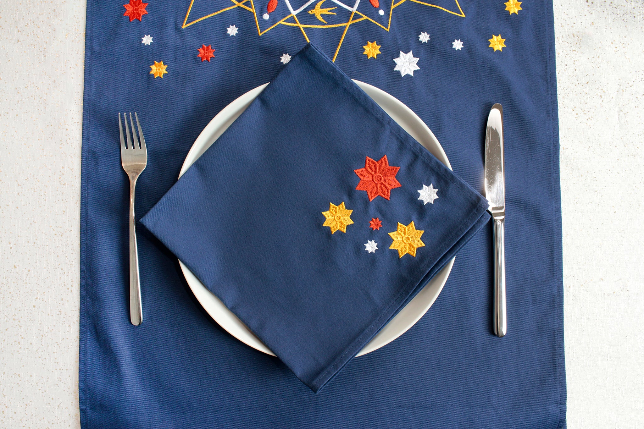 Embroidered Cotton Napkins, Set of 4