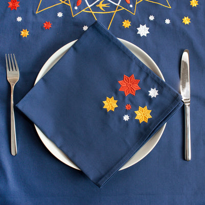 Embroidered Cotton Napkins, Set of 4